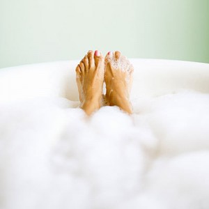 Relax with a bubble bath